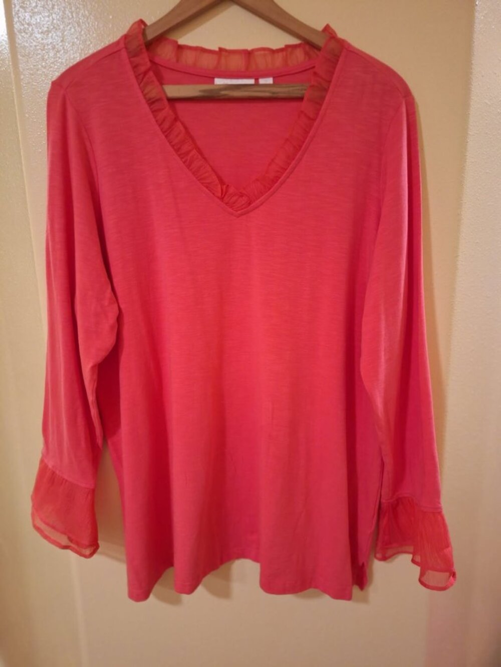 Kim Gravel - Belle Colal Trico Lace - Bell Sleeve Knit Top - 1X